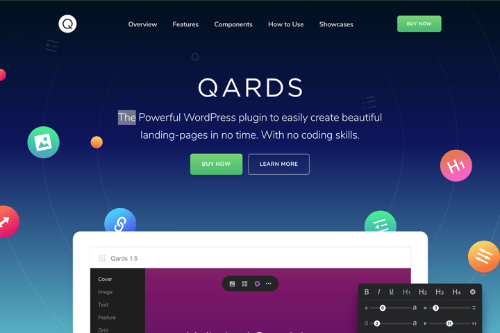 Qards website preview